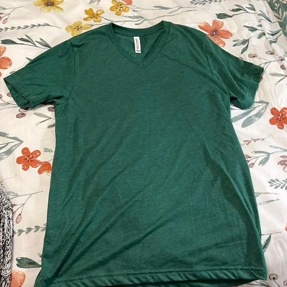 Bella Canvas Tops Heathered Kelly Green Vneck Tshirt Poshmark